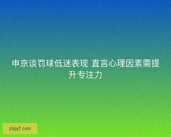 申京谈罚球低迷表现 直言心理因素需提升专注力