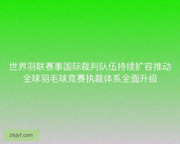世界羽联赛事国际裁判队伍持续扩容推动全球羽毛球竞赛执裁体系全面升级
